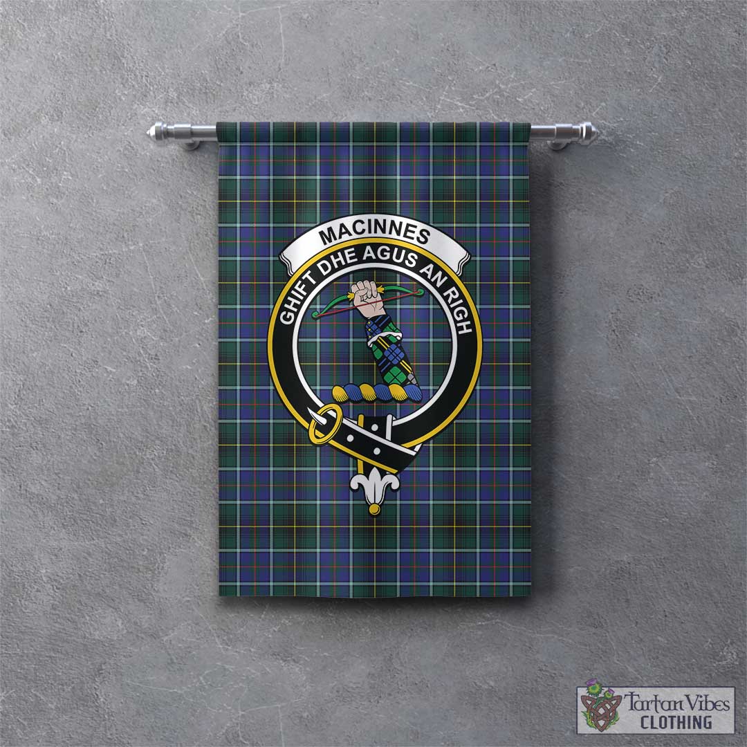 Tartan Vibes Clothing MacInnes Modern Tartan Gonfalon, Tartan Banner with Family Crest