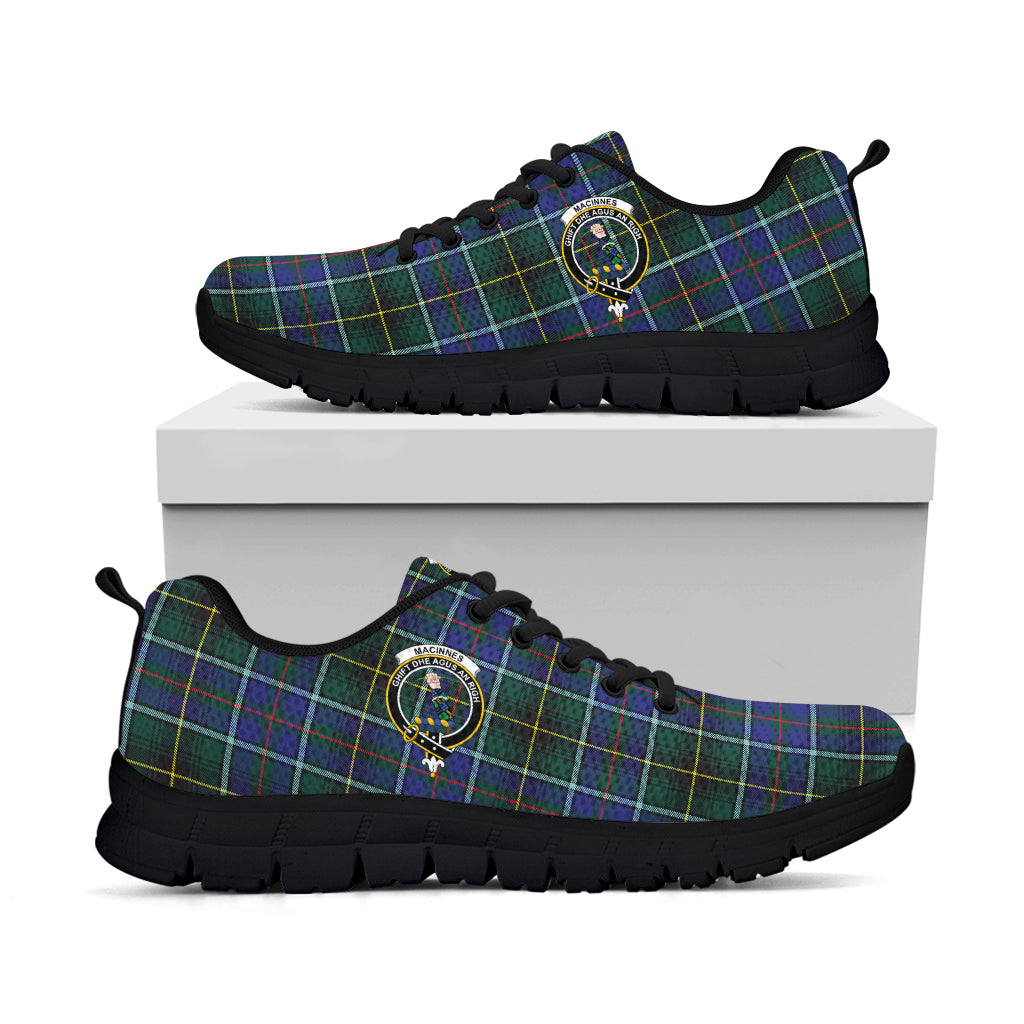 MacInnes Modern Tartan Sneakers with Family Crest - Tartan Vibes Clothing