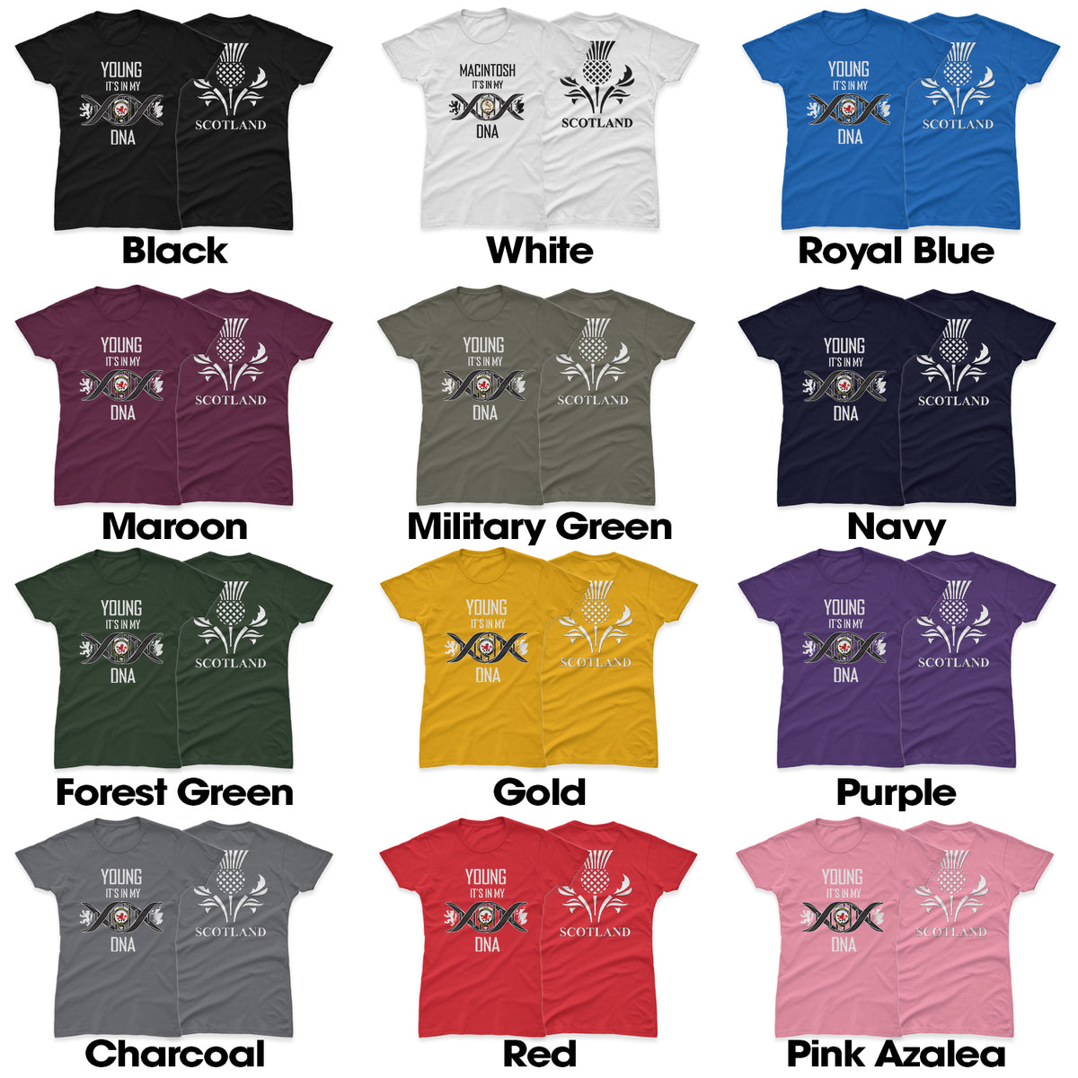 MacIntosh (McIntosh) Family Crest DNA In Me Womens Cotton T Shirt - 2D-tartanvibesclothing