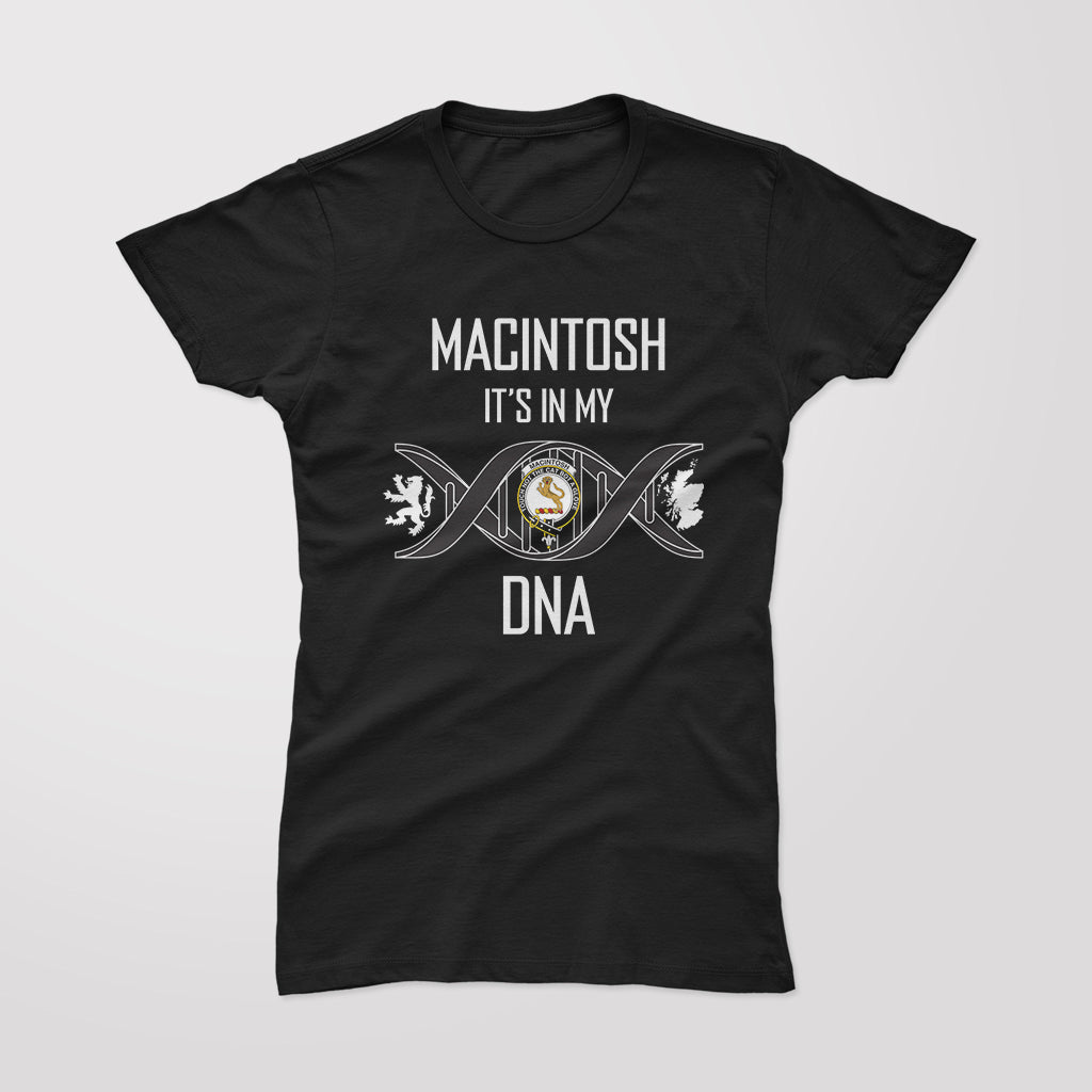 MacIntosh (McIntosh) Family Crest DNA In Me Womens Cotton T Shirt - 2D-tartanvibesclothing