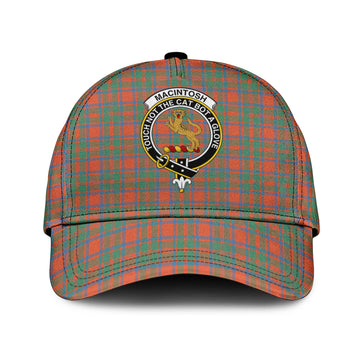 MacIntosh Ancient Tartan Classic Cap with Family Crest