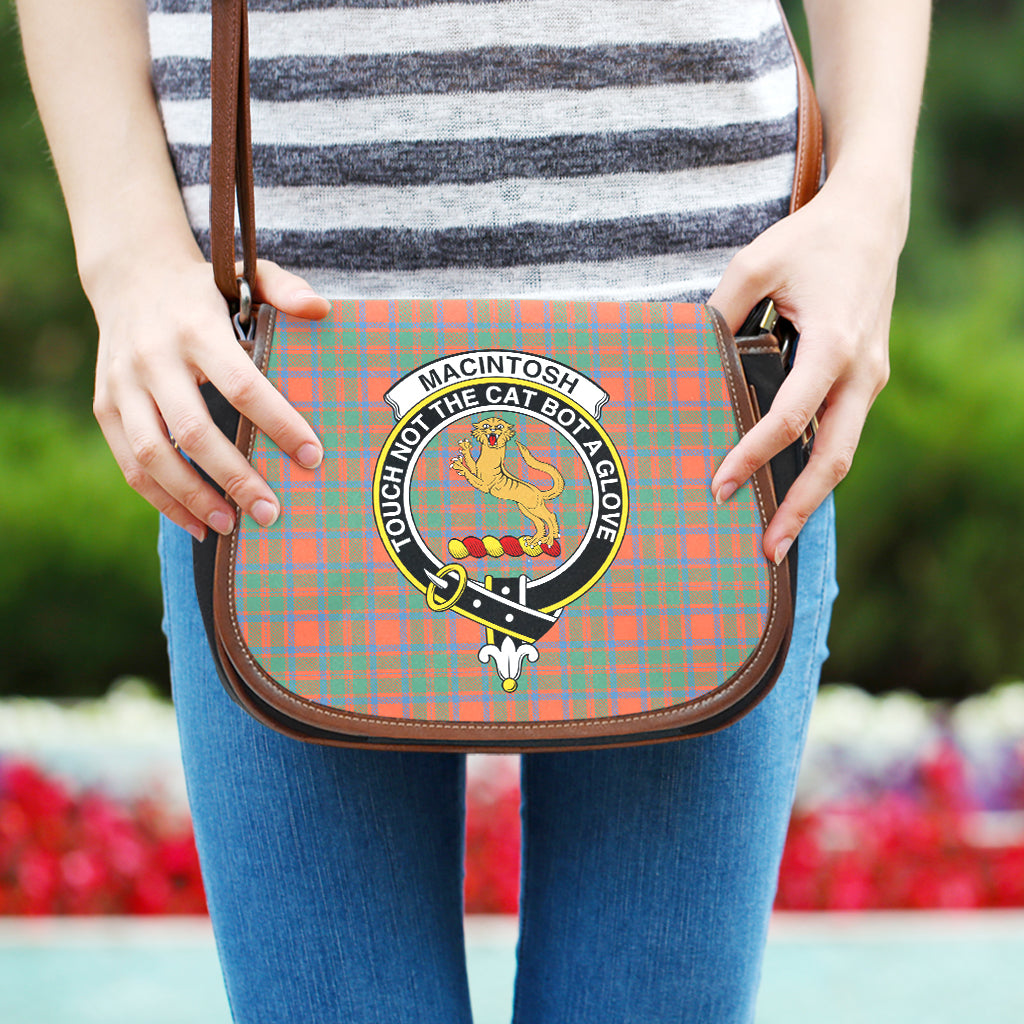 MacIntosh Ancient Tartan Saddle Bag with Family Crest One Size - Tartan Vibes Clothing