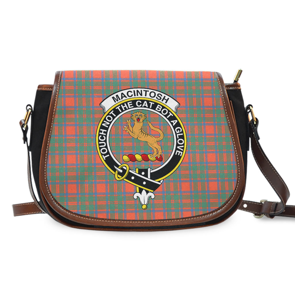 MacIntosh Ancient Tartan Saddle Bag with Family Crest - Tartan Vibes Clothing