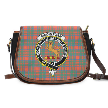 MacIntosh Ancient Tartan Saddle Bag with Family Crest