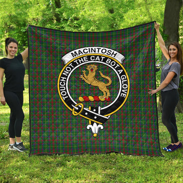 MacIntosh Hunting Tartan Quilt with Family Crest