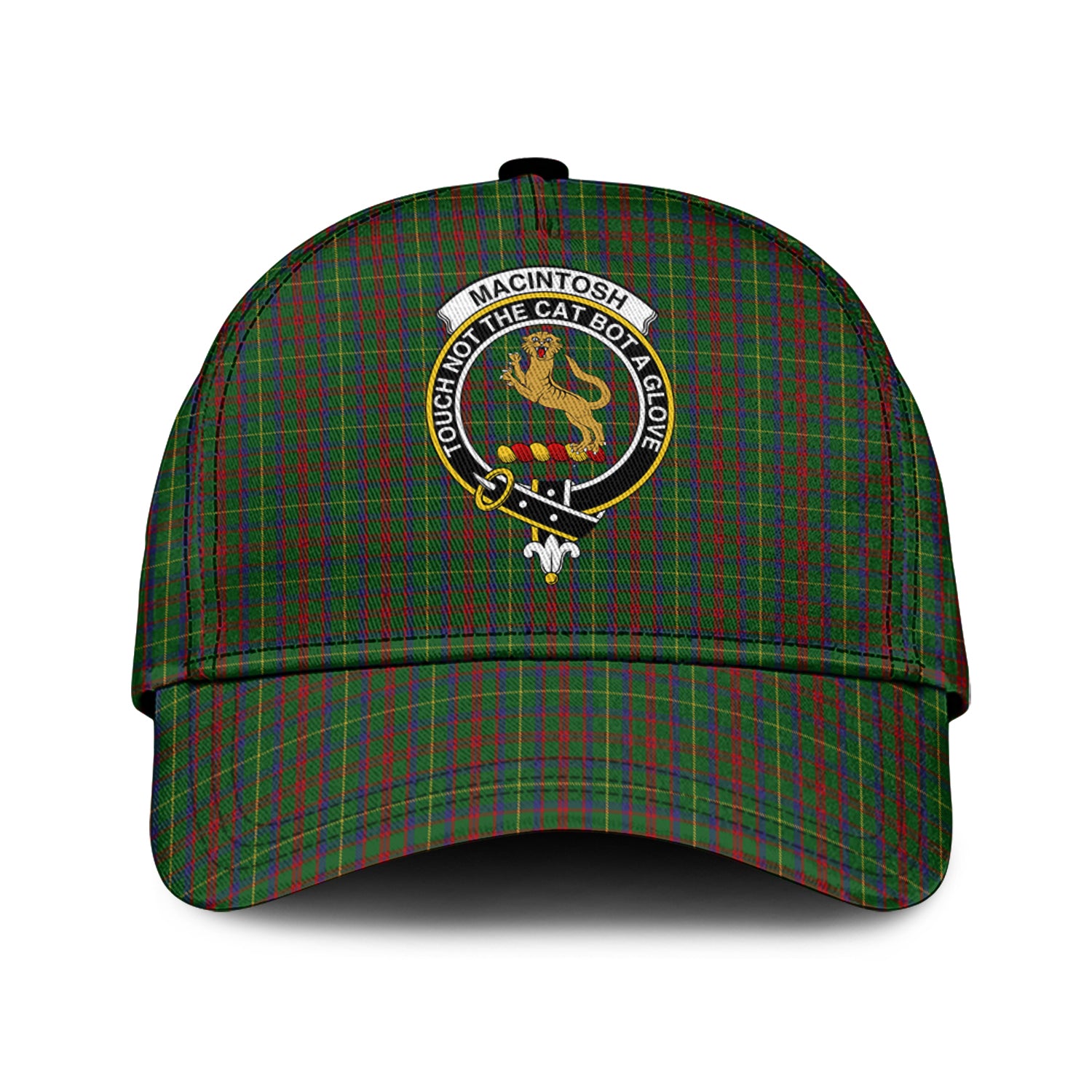 MacIntosh Hunting Tartan Classic Cap with Family Crest Classic Cap Universal Fit - Tartan Vibes Clothing