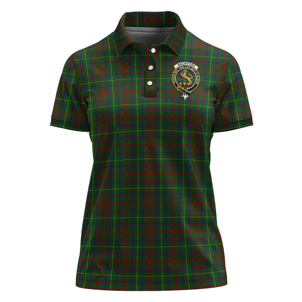 MacIntosh Hunting Tartan Polo Shirt with Family Crest For Women - Tartan Vibes Clothing