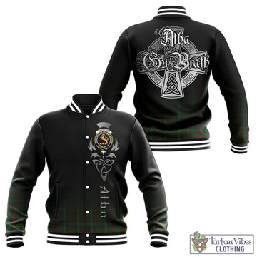 MacIntosh Hunting Tartan Baseball Jacket Featuring Alba Gu Brath Family Crest Celtic Inspired