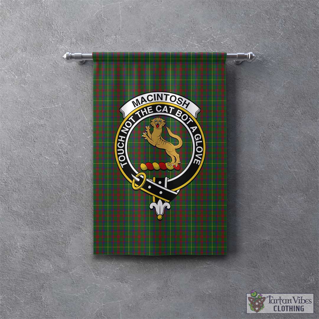 Tartan Vibes Clothing MacIntosh Hunting Tartan Gonfalon, Tartan Banner with Family Crest