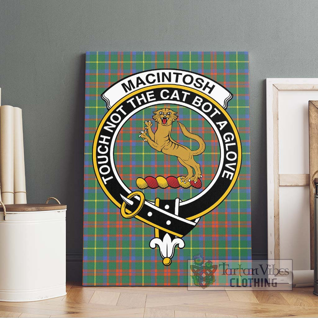 MacIntosh Hunting Ancient Tartan Canvas Print Wall Art with Family Crest Without Frame - Tartan Vibes Clothing