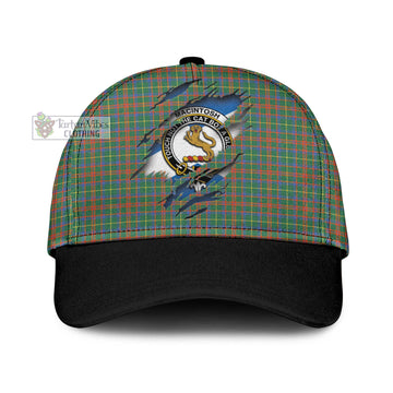 MacIntosh Hunting Ancient Tartan Classic Cap with Family Crest In Me Style