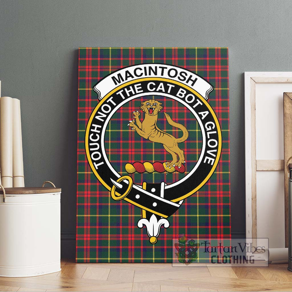 MacIntosh Hunting Modern Tartan Canvas Print Wall Art with Family Crest Without Frame - Tartan Vibes Clothing