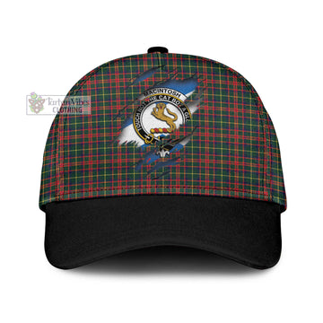 MacIntosh Hunting Modern Tartan Classic Cap with Family Crest In Me Style