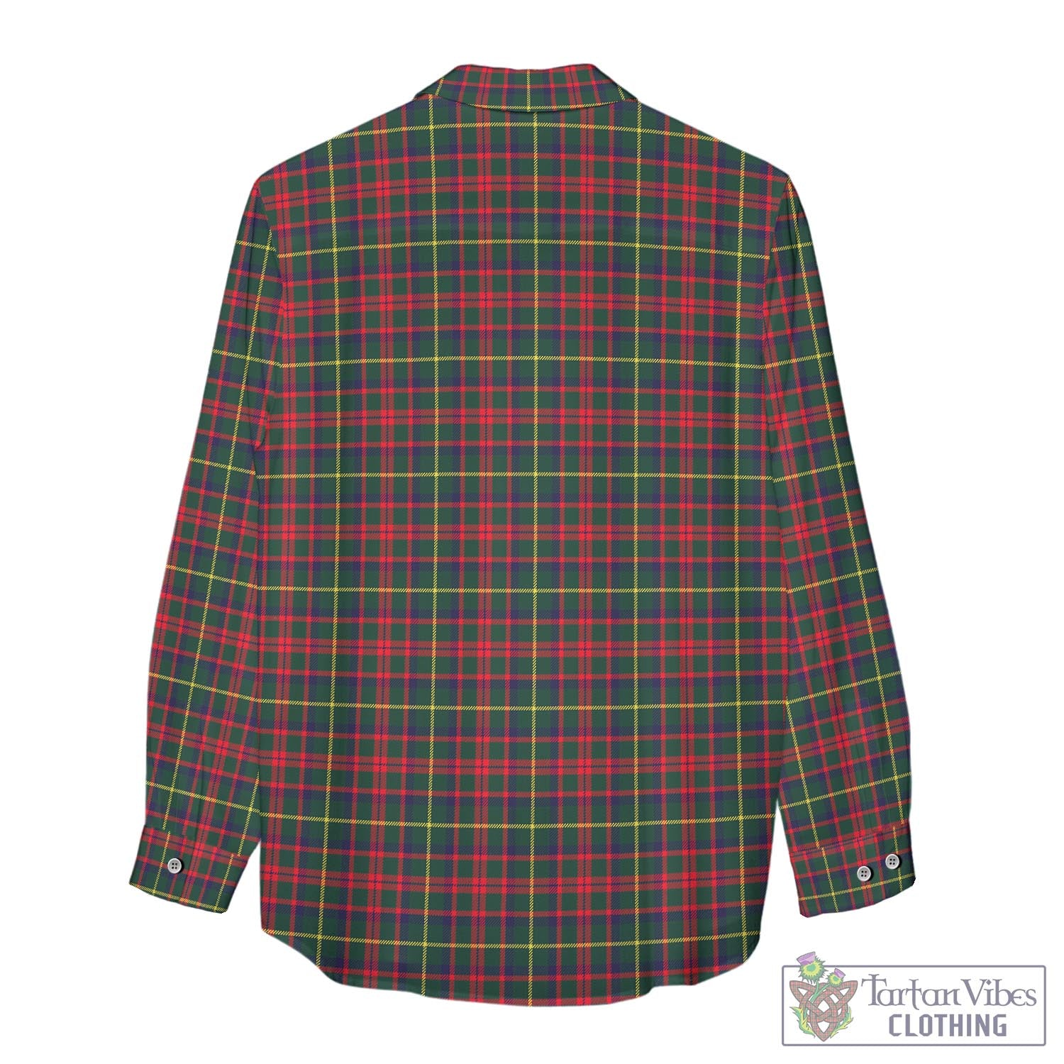 Tartan Vibes Clothing MacIntosh Hunting Modern Tartan Womens Casual Shirt with Family Crest