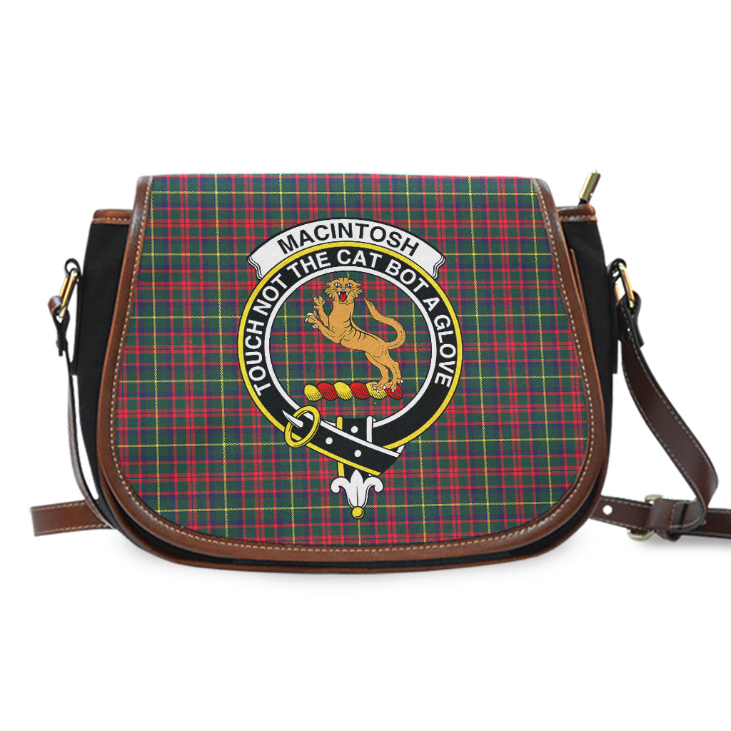 MacIntosh Hunting Modern Tartan Saddle Bag with Family Crest - Tartan Vibes Clothing