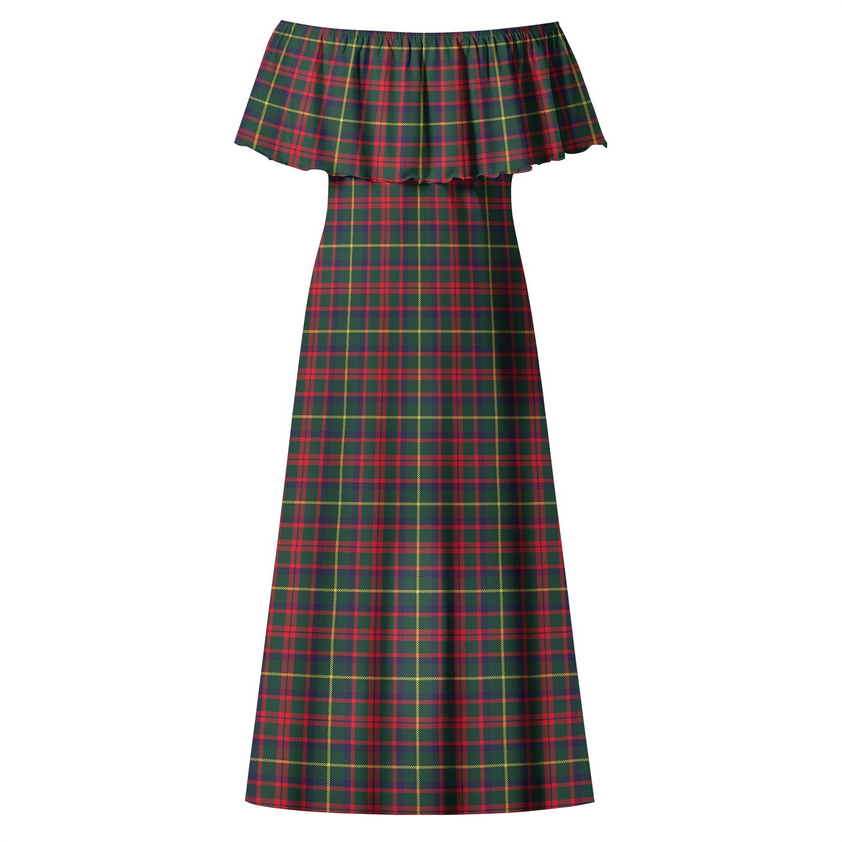 MacIntosh Hunting Modern Tartan Off Shoulder Long Dress - Tartanvibesclothing