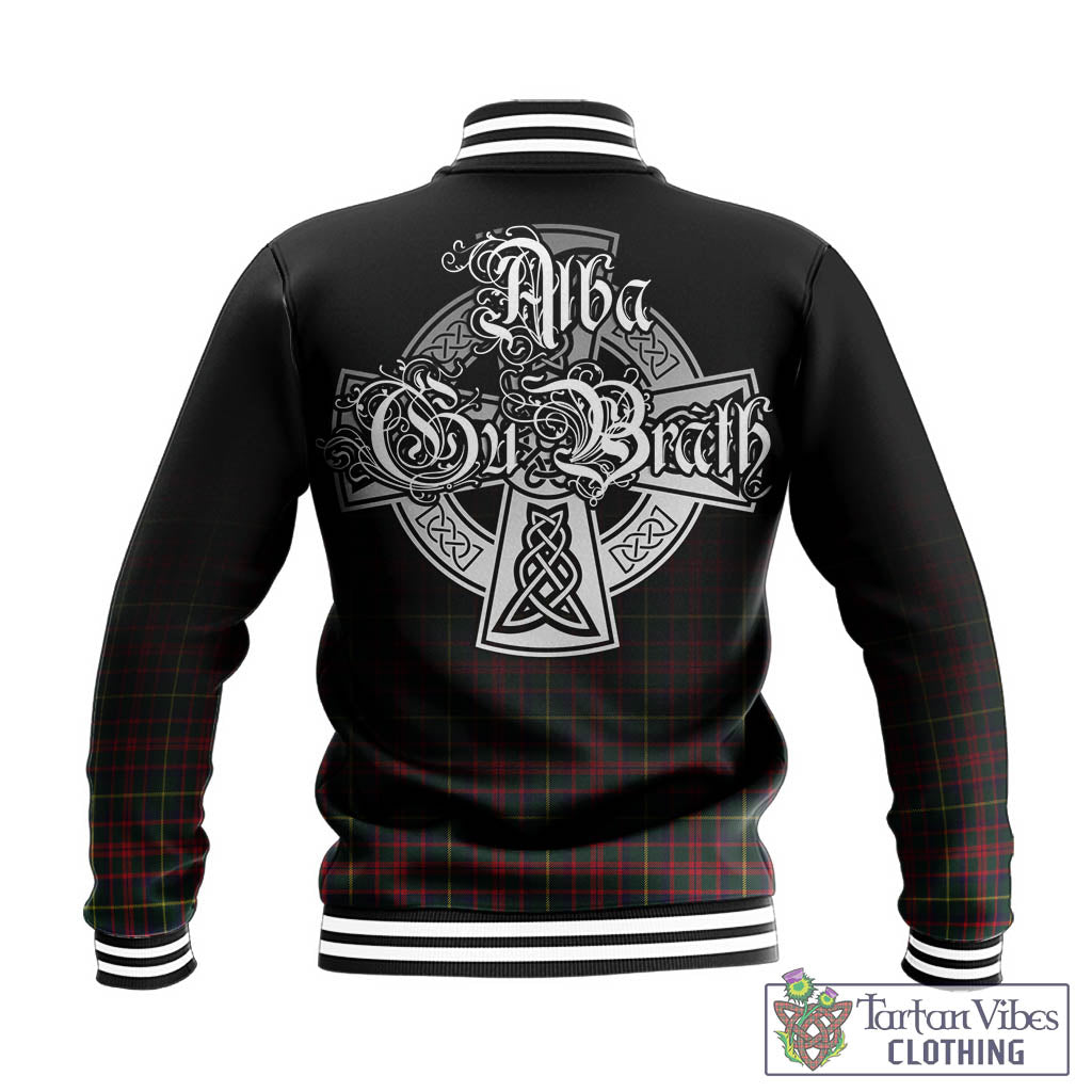 Tartan Vibes Clothing MacIntosh Hunting Modern Tartan Baseball Jacket Featuring Alba Gu Brath Family Crest Celtic Inspired