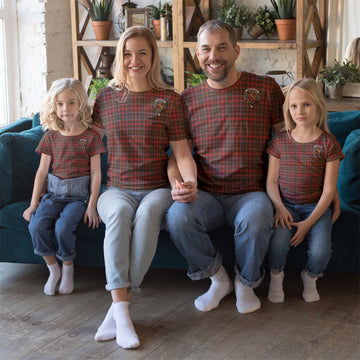 MacIntosh Hunting Weathered Tartan T-Shirt with Family Crest