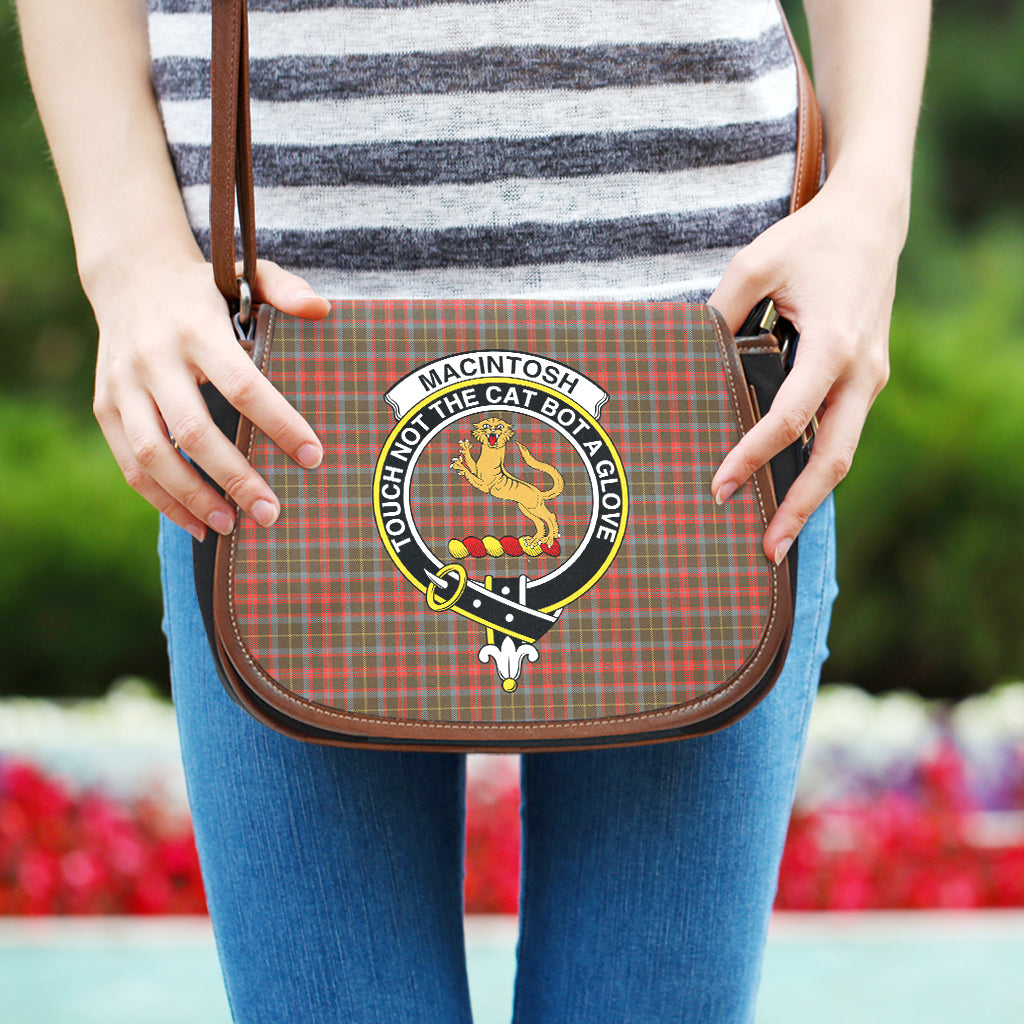 MacIntosh Hunting Weathered Tartan Saddle Bag with Family Crest One Size - Tartan Vibes Clothing