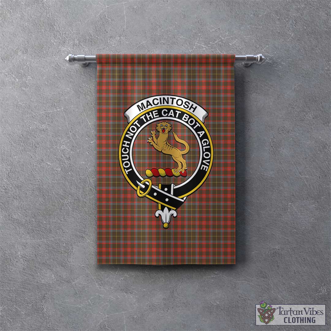 MacIntosh Hunting Weathered Tartan Gonfalon, Tartan Banner with Family