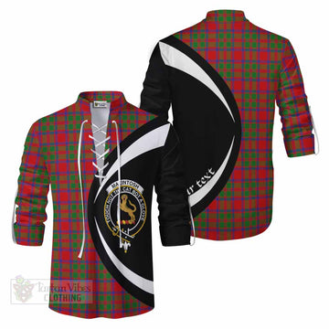 MacIntosh (McIntosh) Tartan Ghillie Kilt Shirt with Family Crest Circle Style Men - Tartan Vibes Clothing