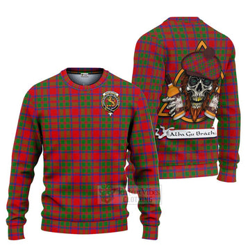 MacIntosh (McIntosh) Tartan Ugly Sweater with Family Crest and Bearded Skull Holding Bottles of Whiskey Unisex - Tartan Vibes Clothing