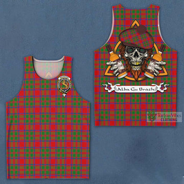 MacIntosh (McIntosh) Tartan Men's Tank Top with Family Crest and Bearded Skull Holding Bottles of Whiskey Men - Tartan Vibes Clothing
