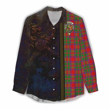 MacIntosh (McIntosh) Tartan Family Crest Women's Casual Shirt Alba Gu Brath Be Brave Lion Ancient Style Female - Tartan Vibes Clothing