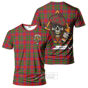 MacIntosh (McIntosh) Tartan T-Shirt with Family Crest and Bearded Skull Holding Bottles of Whiskey Kid's Shirt - Tartan Vibes Clothing