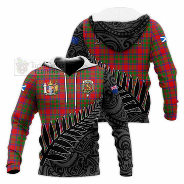 MacIntosh (McIntosh) Crest Tartan Knitted Hoodie with New Zealand Silver Fern Half Style Unisex Knitted Pullover Hoodie - Tartan Vibes Clothing