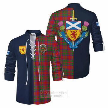 MacIntosh (McIntosh) Tartan Ghillie Kilt Shirt Alba with Scottish Lion Royal Arm Half Style Men - Tartan Vibes Clothing