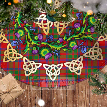 MacIntosh (McIntosh) Tartan Christmas Tree Skirt with Thistle Celtic Knot Style