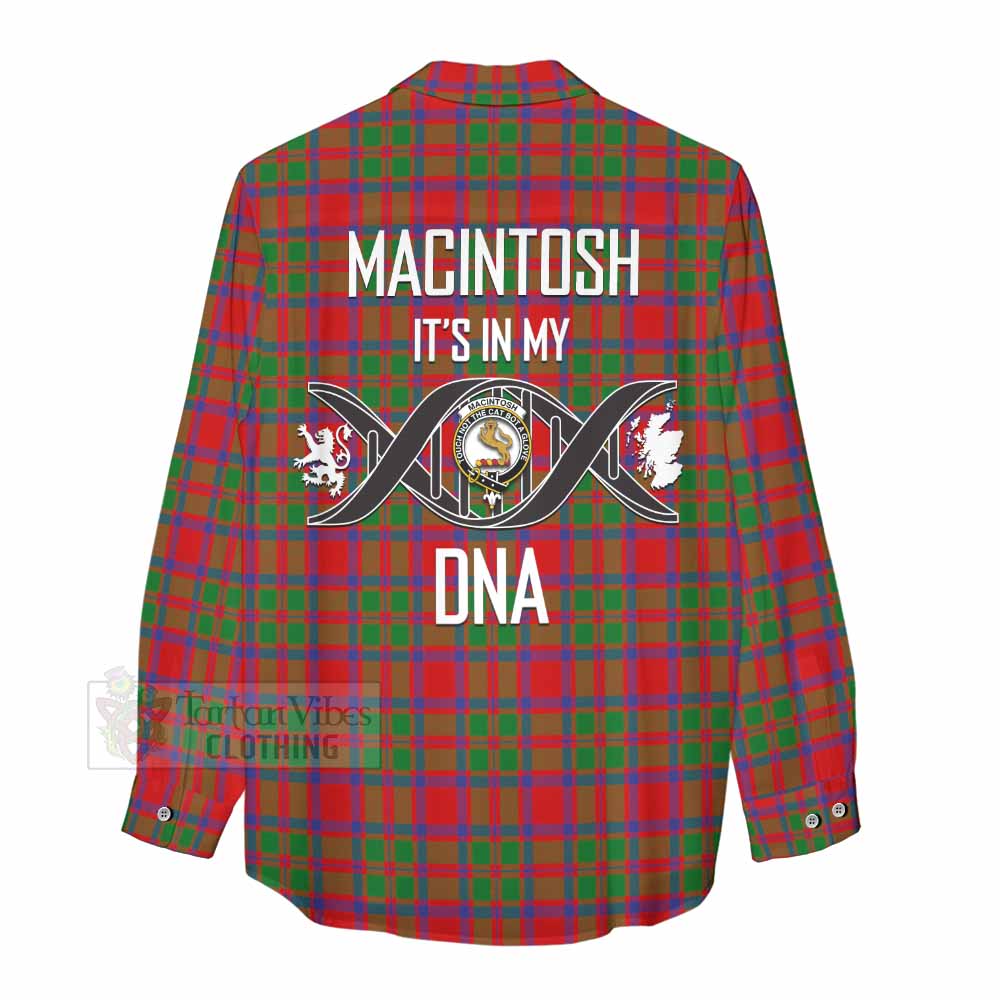 Tartan Vibes Clothing MacIntosh (McIntosh) Tartan Women's Casual Shirt with Family Crest DNA In Me Style