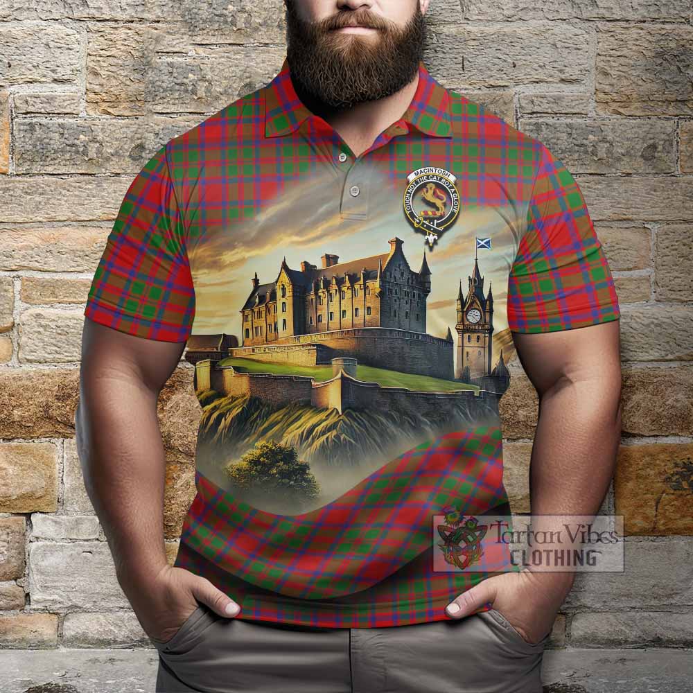 MacIntosh (McIntosh) Tartan Family Crest Polo Shirt with Scottish Ancient Castle Style - Tartan Vibes Clothing