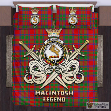 MacIntosh (McIntosh) Tartan Bedding Set with Clan Crest and the Golden Sword of Courageous Legacy UK Bedding Set - Tartan Vibes Clothing