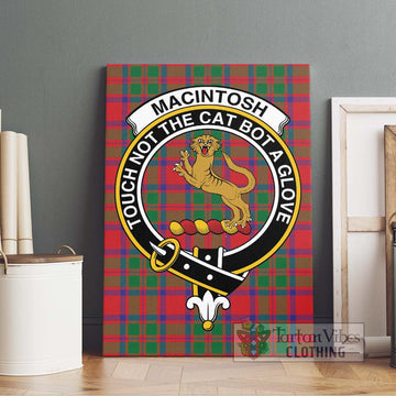 MacIntosh (McIntosh) Tartan Canvas Print Wall Art with Family Crest