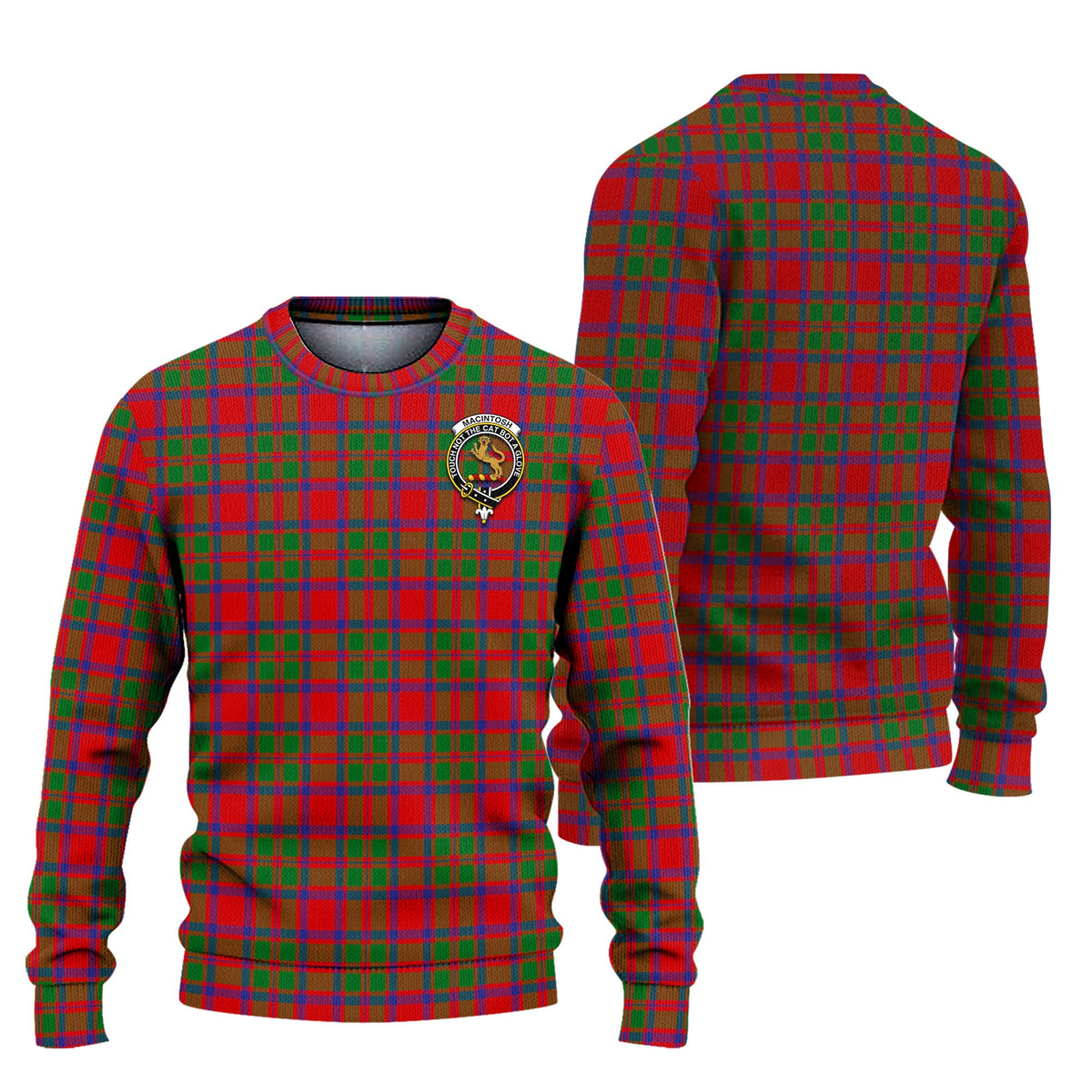 MacIntosh (McIntosh) Tartan Ugly Sweater with Family Crest Unisex - Tartan Vibes Clothing