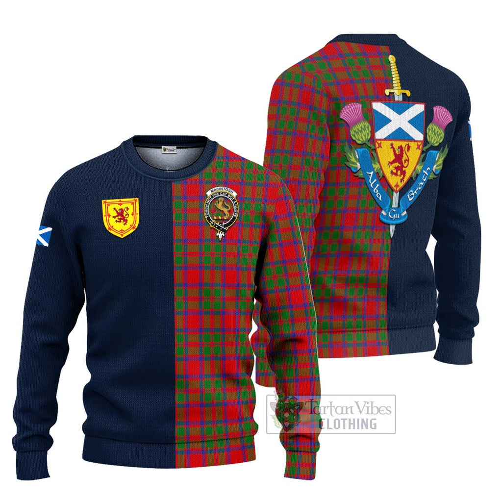 MacIntosh (McIntosh) Tartan Ugly Sweater Alba with Scottish Lion Royal Arm Half Style Unisex - Tartan Vibes Clothing