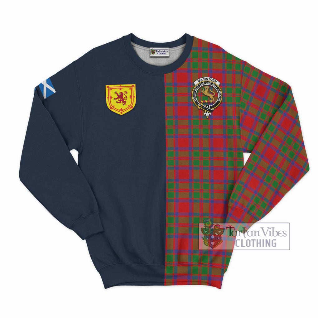 MacIntosh (McIntosh) Tartan Sweatshirt Alba with Scottish Lion Royal Arm Half Style Unisex - Tartan Vibes Clothing