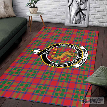 MacIntosh (McIntosh) Tartan Area Rug with Family Crest