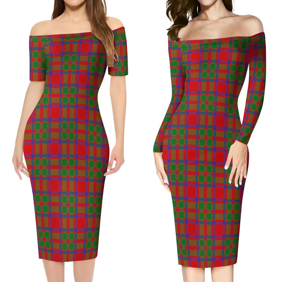 MacIntosh (McIntosh) Tartan Off Shoulder Lady Dress Women's Dress - Tartan Vibes Clothing