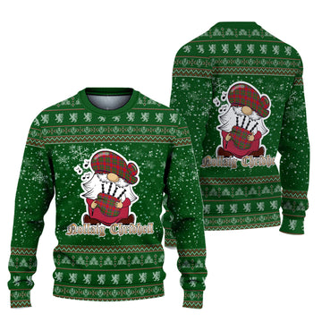 MacIntosh (McIntosh) Clan Christmas Family Ugly Sweater with Funny Gnome Playing Bagpipes