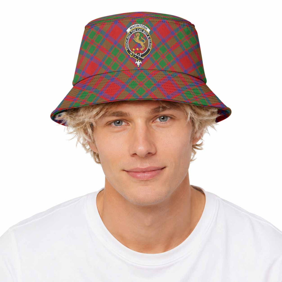 MacIntosh (McIntosh) Tartan Bucket Hat with Family Crest - Tartan Vibes Clothing