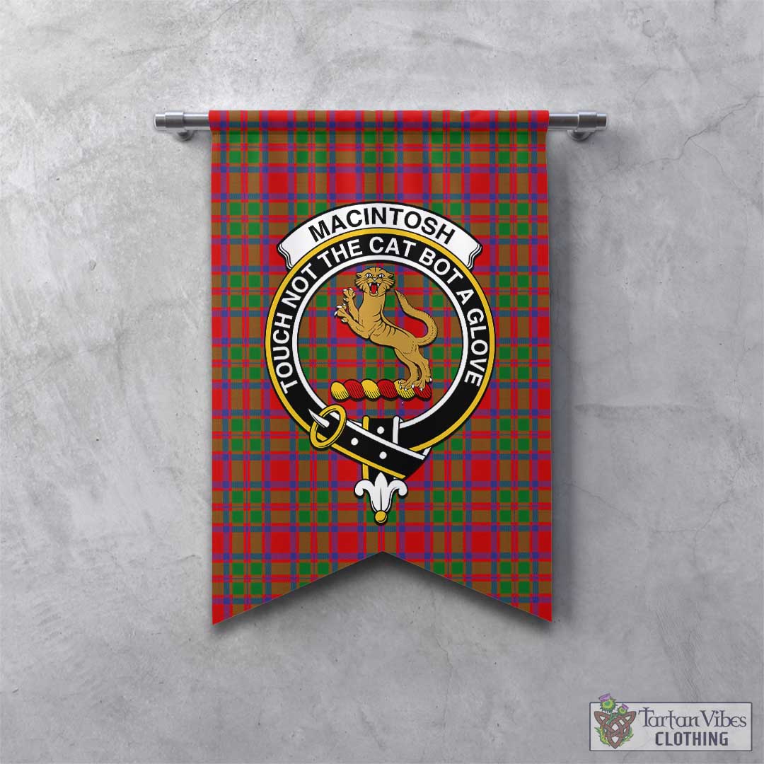 MacIntosh (McIntosh) Tartan Gonfalon, Tartan Banner with Family Crest - Tartan Vibes Clothing