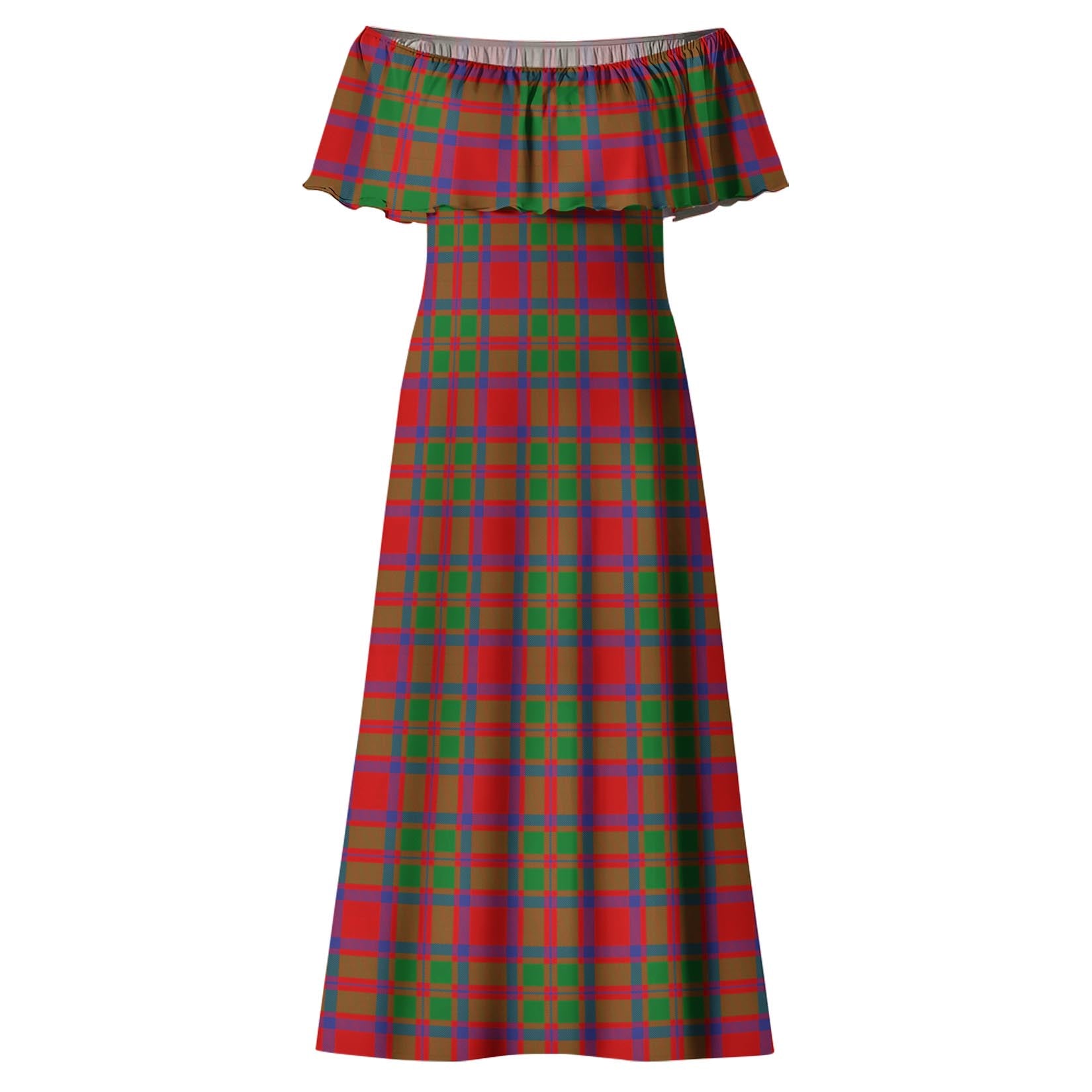 MacIntosh Modern Tartan Off Shoulder Long Dress - Tartanvibesclothing