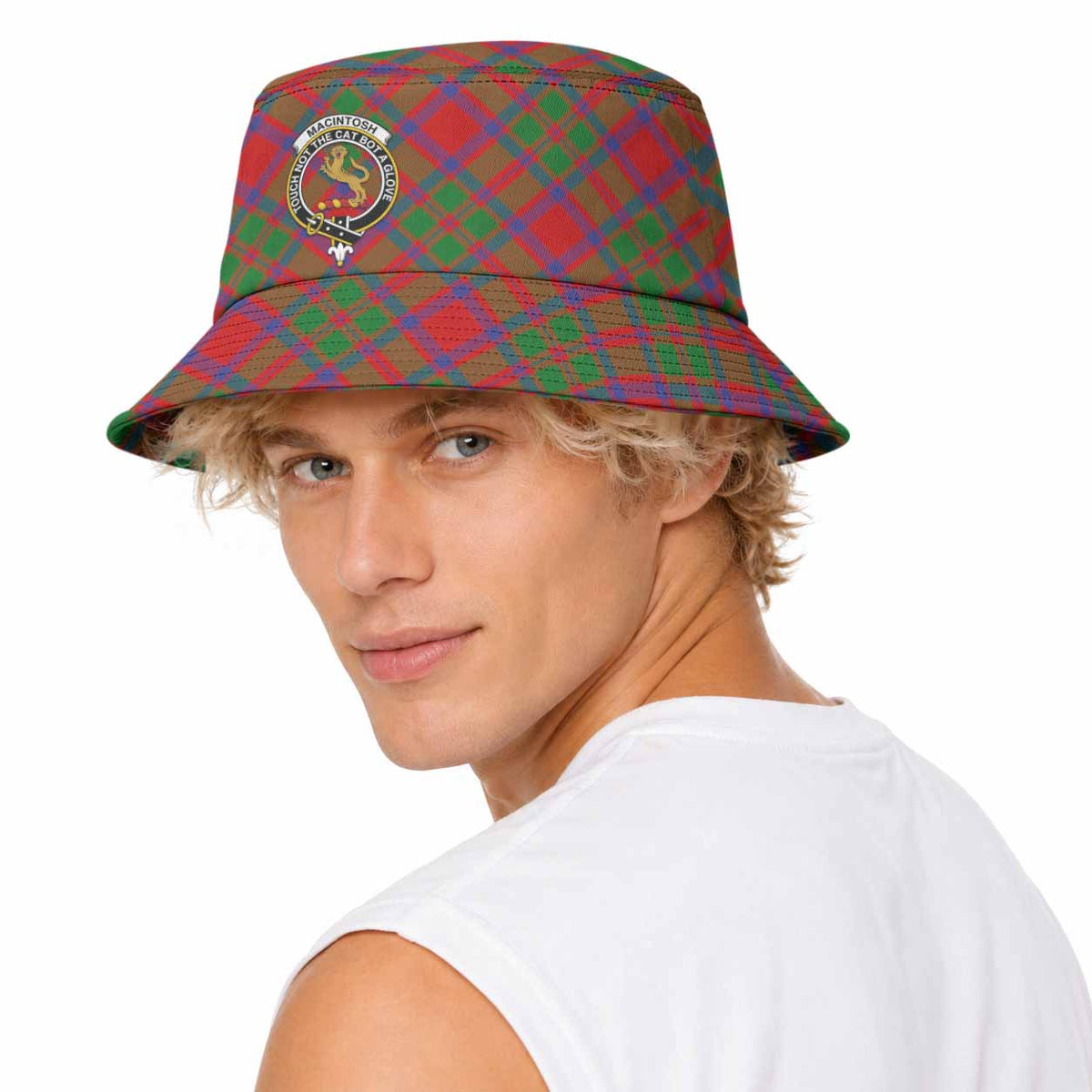 MacIntosh (McIntosh) Tartan Bucket Hat with Family Crest - Tartan Vibes Clothing