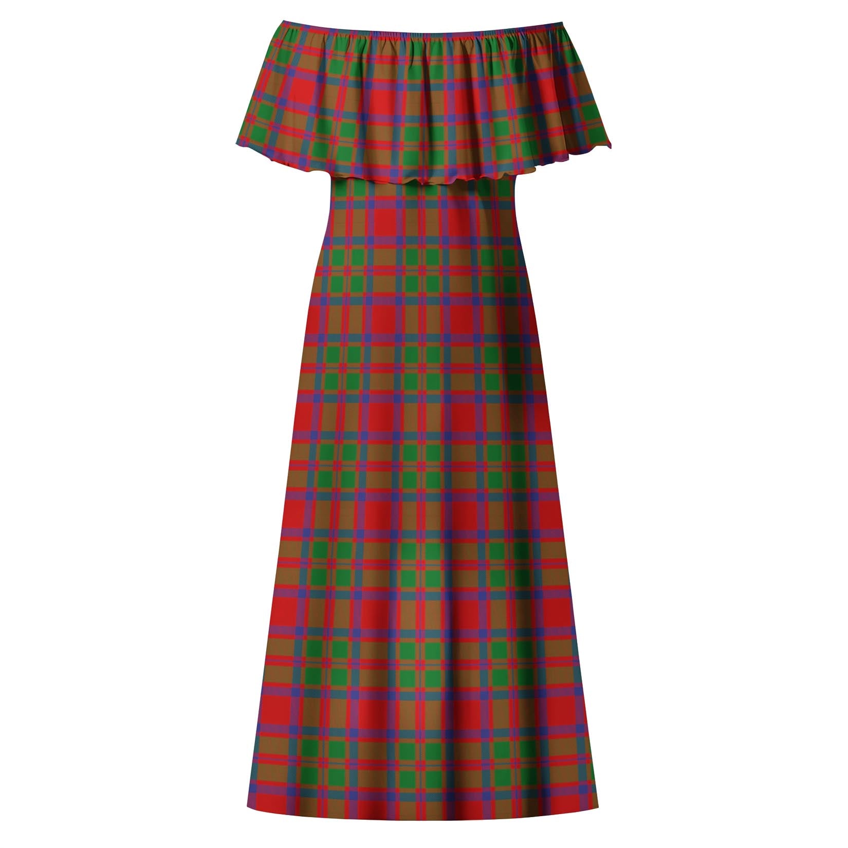 MacIntosh Modern Tartan Off Shoulder Long Dress - Tartanvibesclothing