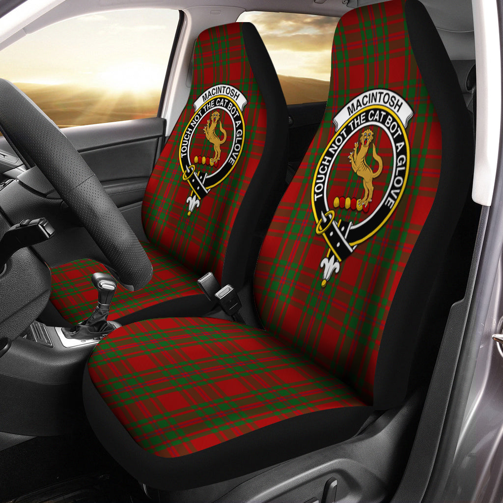 MacIntosh Red Tartan Car Seat Cover with Family Crest One Size - Tartanvibesclothing