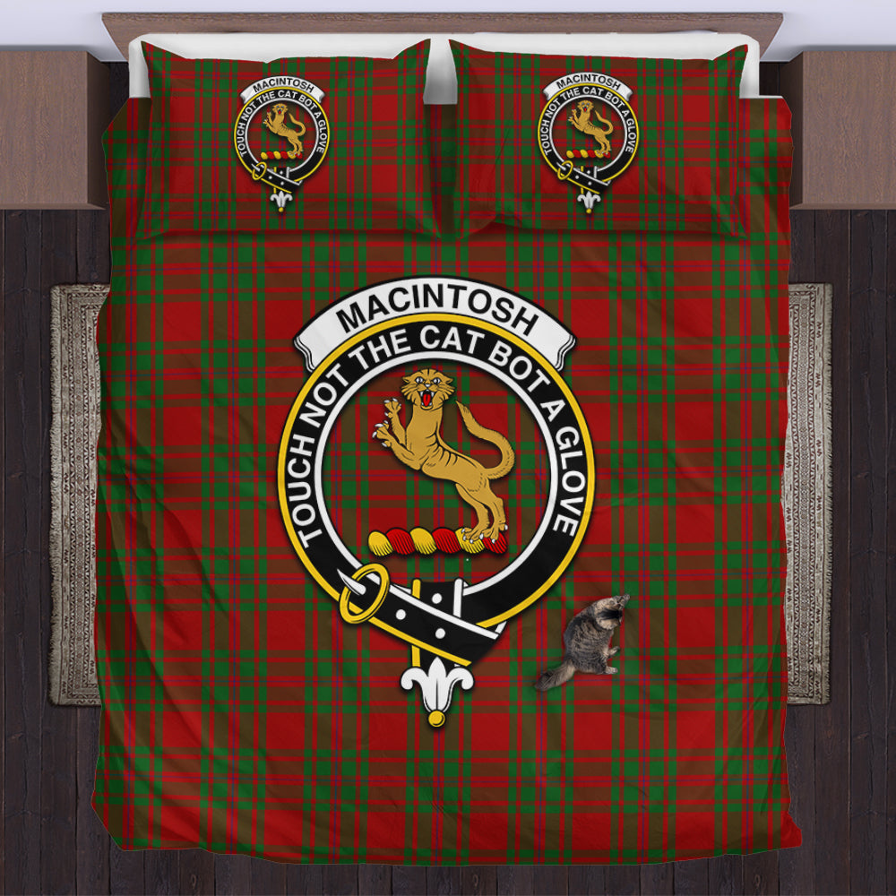 MacIntosh Red Tartan Bedding Set with Family Crest US Bedding Set - Tartan Vibes Clothing