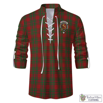 MacIntosh Red Tartan Men's Scottish Traditional Jacobite Ghillie Kilt Shirt with Family Crest